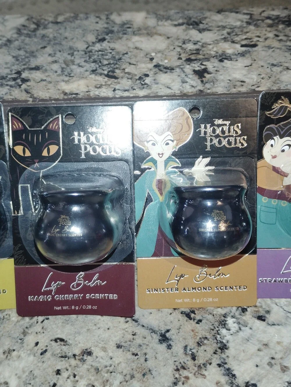 Disney Hocus Pocus Lip Balm Cauldrons - Black with Colorful Packaging Accents